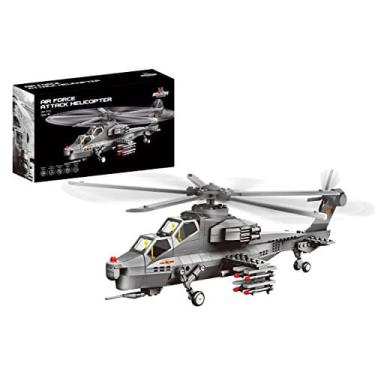 Imagem de Conjunto de Blocos de Construção da Força Aérea de Helicóptero de Ataque – Conjunto de Brinquedos de Construção de Helicóptero de 283 PCes – Brinquedo