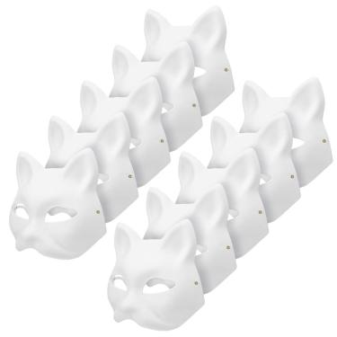 Imagem de Máscara para gatos Apettoey Therian Masks, tinta diy branca, 10 unidades
