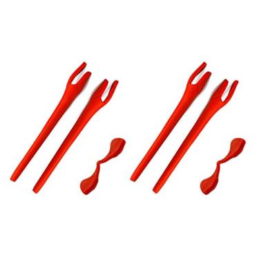 Imagem de 2 pares de kit de borracha de substituição para óculos de sol Oakley Radar EV Path/Pitch/Edge, Kits de borracha vermelha, One Size