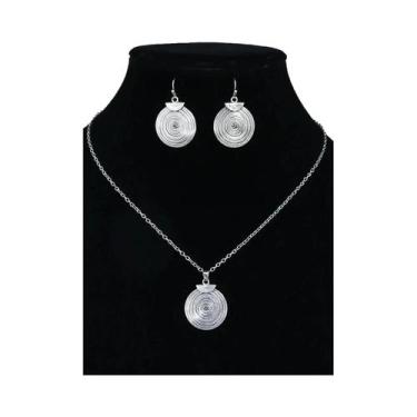 Imagem de Conjunto de Brincos e Colar com Pingente de Metal - Estilo Étnico, 231