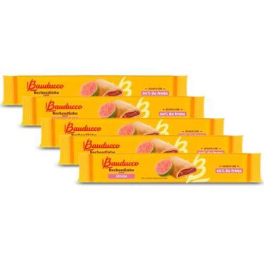 Imagem de Biscoito Recheadinho Bauducco Goiaba Kit 5 Pacotes de 112g