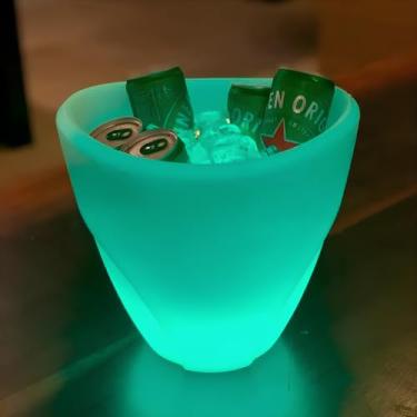 Imagem de Champanheira com LED 5L Balde de Gelo Com Parede Dupla Branca