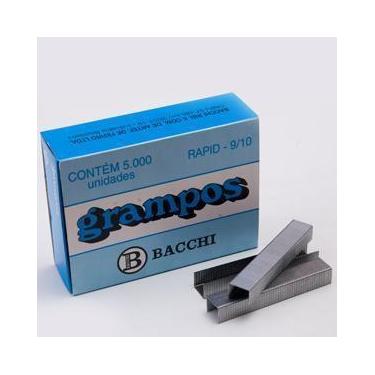Imagem de Grampo 9/10 Galvanizado Caixa Com 5000 Unidades Para 50 Folhas  Bacchi