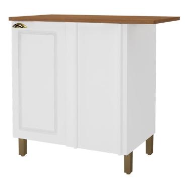 Imagem de Balcão Canto Reto Firenze 96cm 1 Porta com Tampo MDF - Indékes