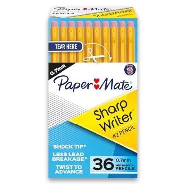 Imagem de Paper Mate Lápis mecânicos SharpWriter | Lápis nº 2 de 0,7 mm | Lápis para material escolar, amarelo, 36 unidades
