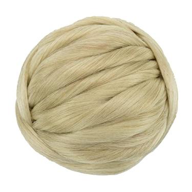 Imagem de IMISSU Cobertura de cabelo trançado chignon dançarina rosquinha apliques scrunchies coque de cabelo peruca updo para mulheres (M2 Loira Suja)