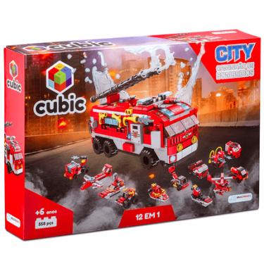 Imagem de Cubic 12 em 1 Caminhão de Bombeiro 558 Peças - BR1200 BR1200