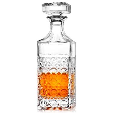 Imagem de Decantador de uísque de 822 g com tampa de vidro para bebidas alcoólicas, vinho, uísque, bourbon, vodka ou garrafa de enxaguante bucal
