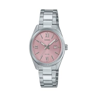 Imagem de Casio LTP1302DD-4A1V Relógio analógico feminino padrão de aço inoxidável com mostrador rosa, rosa, Moderno