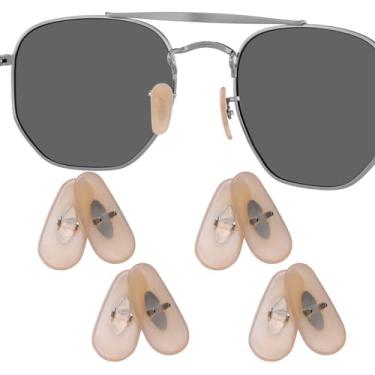 Imagem de 4 pares de protetores nasais de substituição para óculos Ray-Ban Aviator RB3025 RB3026 RB3044 RB3261 RB3483 Clubmaster RB3016 - Amarelo