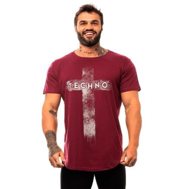Imagem de Camiseta Longline Premium Masculina MXD Conceito Crucifixo Techno-Masculino