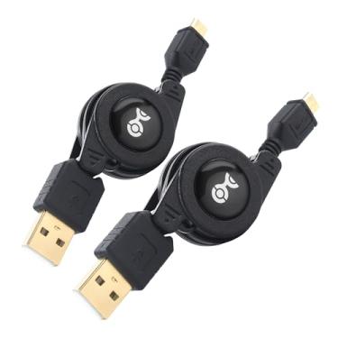 Imagem de Cable Matters Pacote com 2 cabos micro USB retráteis – 7,5 m