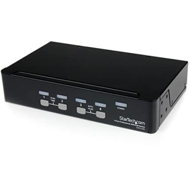 Imagem de Interruptor KVM USB VGA profissional de 4 portas StarTech.com com hub - 1 interruptor KVM montável em rack (SV431USB)