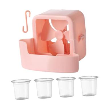 Imagem de WeiLaiKeQi Mini ventilador de refrigeração doméstico fácil de pendurar no verão ventilador de gelo portátil com agitação de resfriamento rápido para mesa de, Rosa