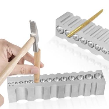 Imagem de LAIKOU Bloco de aço quadrado de 20,3 cm x 3,5 cm para fabricação de joias de metal, ferramenta de bigorna de banco de moldagem e modelagem de joias - Ourives - Metalurgia (meio redondo/oval/forma em V