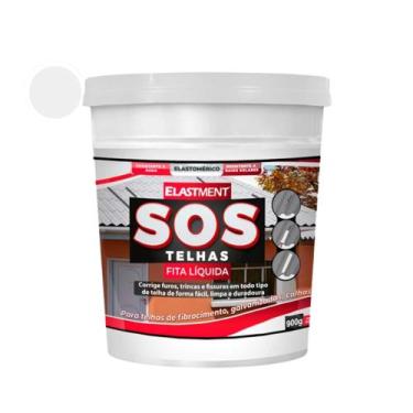 Imagem de Fita Liquida Furo Trinca Para Reparos SOS Telhas Elastment 900G, Branc