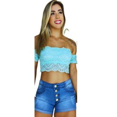 Imagem de Short Feminino Jeans 4 Botões Curto - Fortaleza Jeans, 44, Jeans
