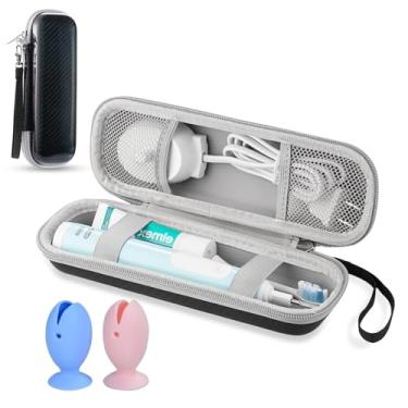 Imagem de TUNYINSH Estojo De Viagem Para Escova Dentes Elétrica Oral-B Pro/Phlips Sonicare Com 2 Tampas Proteção Cabeças, Bolsa Armazenamento Rígida E Portátil, Acessórios