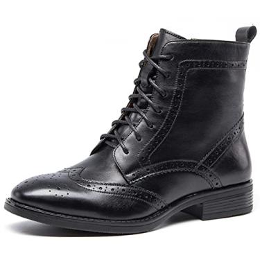 Imagem de U-lite Botas Chelsea De Couro Femininas Confortáveis E Estilosas Para Outono Inverno, Tamanho 8,5, Pretas