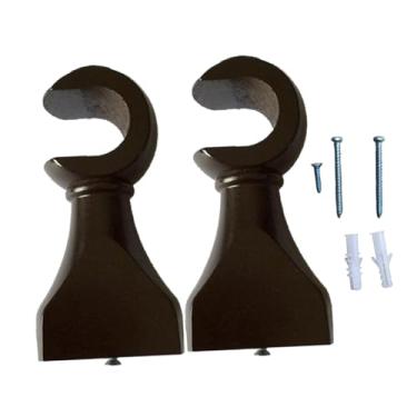 Imagem de ＫＬＫＣＭＳ 2 peças de suporte de haste de cortina de madeira para parede, suporte de fixação de hardware de substituição, cabide de haste de cortina para sala de, Abertura Do Café 28