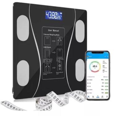 Imagem de Balança Eletrônica Bluetooth Bioimpedância Peso - Black Watch
