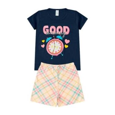 Imagem de Pijama Juvenil Menina Brilha no Escuro Kappes Azul-Feminino