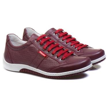 Imagem de kit sapatenis masculino casual couro legítimo anti stress + cinto refo