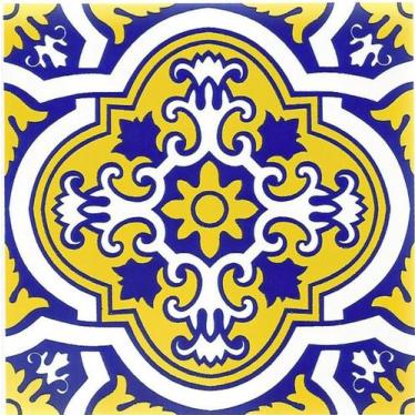 Imagem de Azulejos Colonial Português em Porcelana kit com 12 peças - Eliane