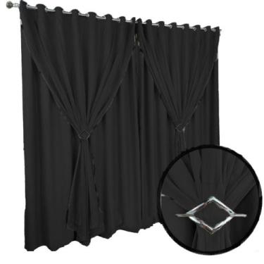 Imagem de cortina blackout Ana quarto de janela 5,50 x 2,70 preto - Bravin Corti