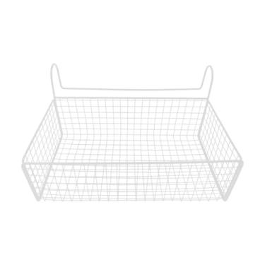 Imagem de IEUDNS Organizador de cesto de armazenamento suspenso de cabeceira, prateleira de metal multifuncional e conveniente ao lado da prateleira para banheiro, Branco Sem Ganchos