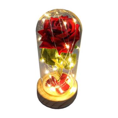 Imagem de Luminária A Bela E A Fera Redoma De Vidro Presente De Natal - Amor Lin