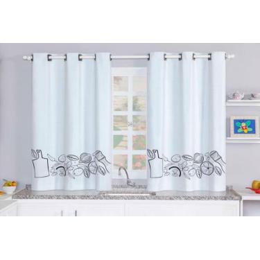 Imagem de Cortina para Janela de Cozinha (Blackout Veda Luz) Estampada 2,20 X 1,