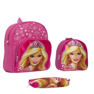 Imagem de Bolsa Escolar Menina de Costas Barbie Reforçada Com Estojo - TOYS 2U