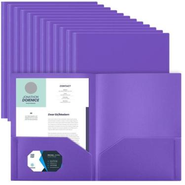 Imagem de Pastas de plástico Gueevin, 24 unidades com bolsos para tamanho carta