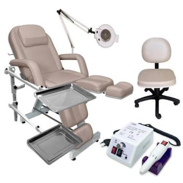 Imagem de Kit Cadeira Para Podologia Com Bandejas Exaustor Acoplada Na Cadeira M