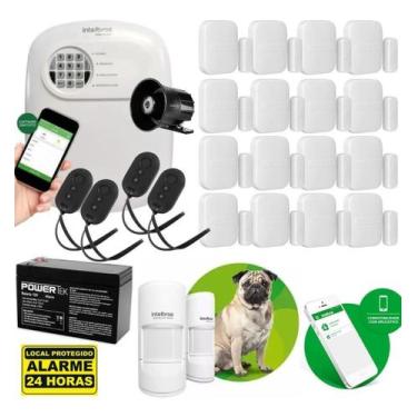 Imagem de Kit De Alarme Residencial C/ 2 Sensor Ivp Pet E 16 Magnético - INTELBR