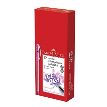 Imagem de Esferográfica 061 Ice, Faber-Castell, ICE/COLORS, Rosa/Roxa, pacote de 12