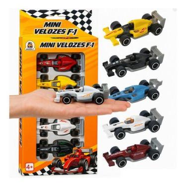 Imagem de Kit 5 Carrinhos F1 1:64 Miniatura Velozes Formula 1 Metal - braskit, C