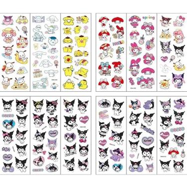 Imagem de 02 Cartelas de Adesivos Coração Mangá Hel lo Kit ty Unicórnio Princesas Pônei Carinha Feliz Bolha 3D Alto Relevo (02 Cartelas Amigos da Hell o Kit ty)