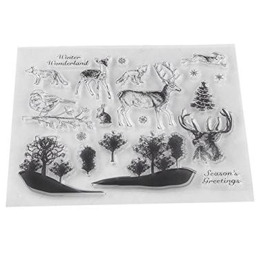 Imagem de AYNEFY Clear Stamp Set Diy Scrapbook Decoration para Cartões, álbuns e Decoração de Casa - Feita de Material de Silicone Macio e Texturizado - Seguro para Crianças Padrões de Carimbo Transparente