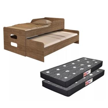 Imagem de Bicama Bibox Duas Camas Com 2 Colchões Solteiro D20 100% MDF Cores Var