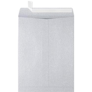 Imagem de 9 x 12 envelopes de extremidade aberta – prata metálico (50 qtd) | perfeito para catálogos, relatórios anuais, folhetos, revistas, convites | 4894-06-50