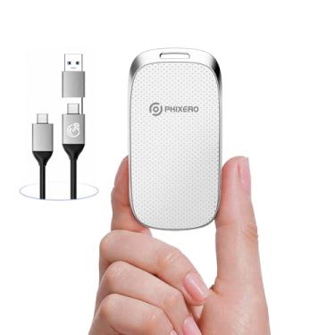 Imagem de PHIXERO SSD portátil externo P20 de 512 GB, até 2050 Mb/s, unidades externas de estado sólido com cabo USB C 2 em 1 com indicador LED, disco rígido portátil USB 3.2 geração 2 para iPhone 15/16 PRO