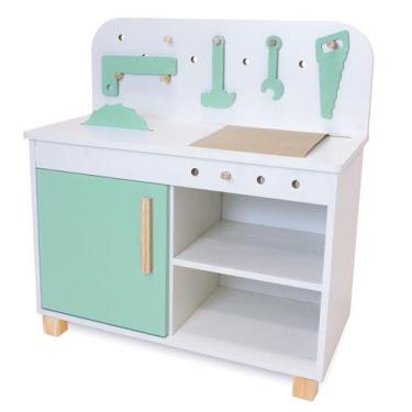 Imagem de Bancada de Ferramentas Oficina Infantil Verde Claro - Eita Casa Perfei