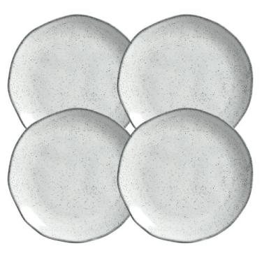 Imagem de Jogo De Pratos Raso Jantar Refeição 26,5cm 4 Peças Orgânico Echo Cerâm