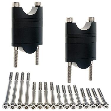 Imagem de APE RACING Elevadores de guidão de alumínio tarugo altura ajustável com parafusos M8 niquelados grau 12,9 para barras de 28,6 mm motocicleta ATV Dirt Bike Quad ADV (1-1/8", preto)