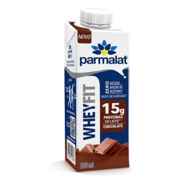 Imagem de Bebida Láctea Uht Chocolate Zero Lactose Parmalat Wheyfit Caixa 250ml