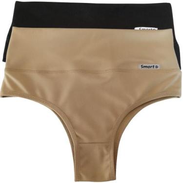 Imagem de Kit 2 Calcinha Cintura Alta Feminina Segura Barriga Lingerie Cós Alto 