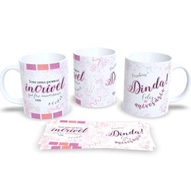 Imagem de Caneca Estampa Aniversário Família – Lembrança Afetiva e Criativa (Parabéns Dinda)