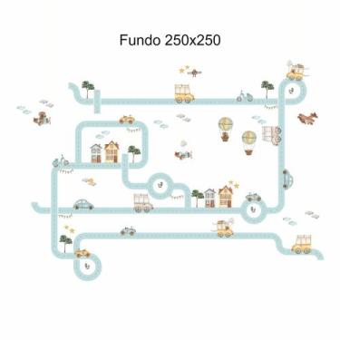 Imagem de Adesivo de parede Infantil Pista de Carrinhos Aquarela G com carros, c